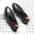 thumbnail image 1 of Zapatos formales de charol negro para hombre, zapatos de vestir Oxford elegantes de diseñador a la moda para hombre (27 cm), 1 of 4