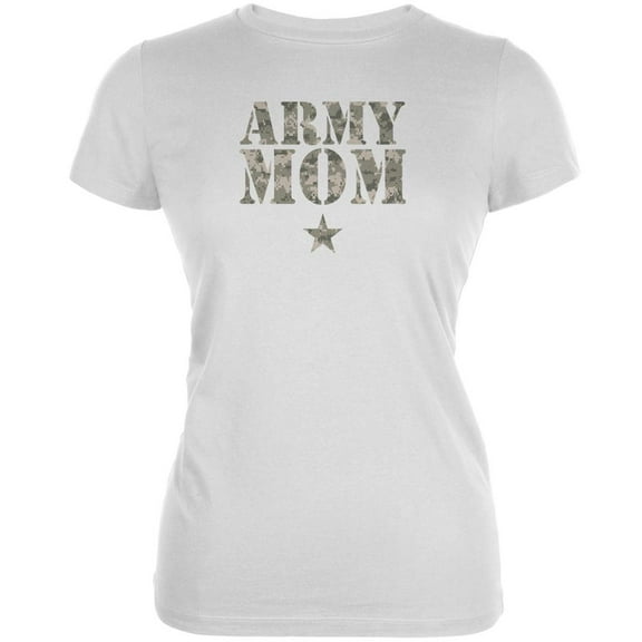 Army Mom White Juniors Soft T-Shirt - X-Large