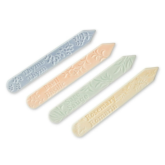 Ens. de 4 marqueurs FRAÎCHE collection printanière en céramique pour fines herbes Taille unique