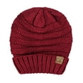 thumbnail image 4 of NYFASHION101 Exclusive Oversized Baggy Slouchy Thick Winter Beanie Hat - Burgundy Metallic, 4 of 4