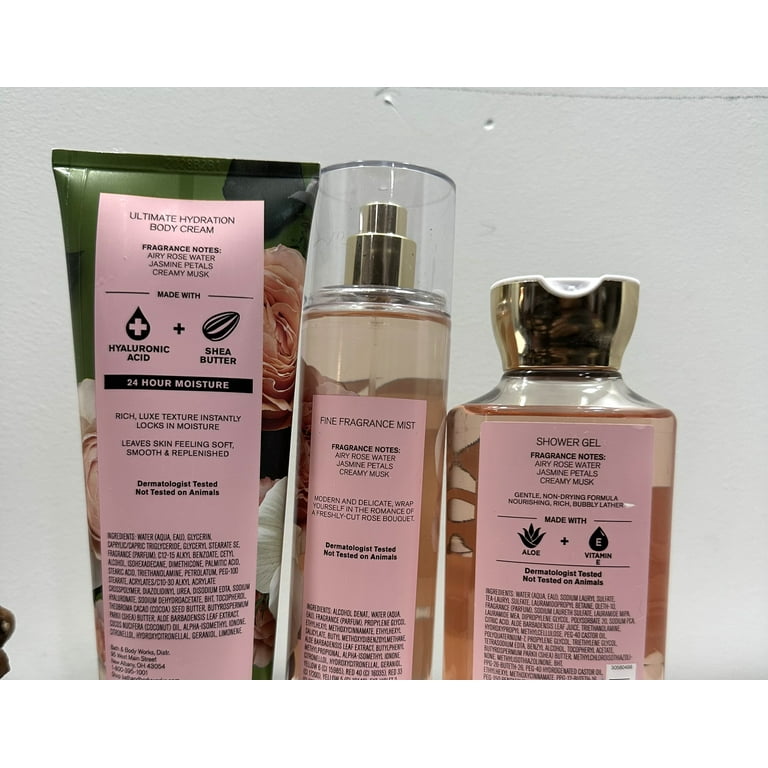 Bath & Body Works Rose Gift Set, Hydration Body Cream 8 oz, Mist 8
