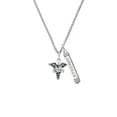 thumbnail image 2 of Delight Jewelry Silvertone Caduceus - LVN Silvertone Courage Strength Wisdom Honesty Bar Charm Necklace, 23", 2 of 4