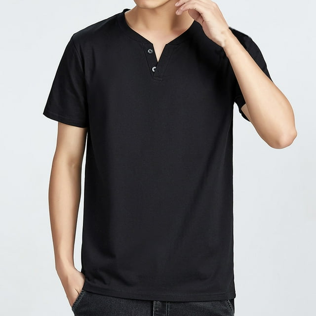 pstuiky camisetas para hombre, Blusa deportiva informal de manga corta con cuello en V para hombre camisas casuales para hombre l
