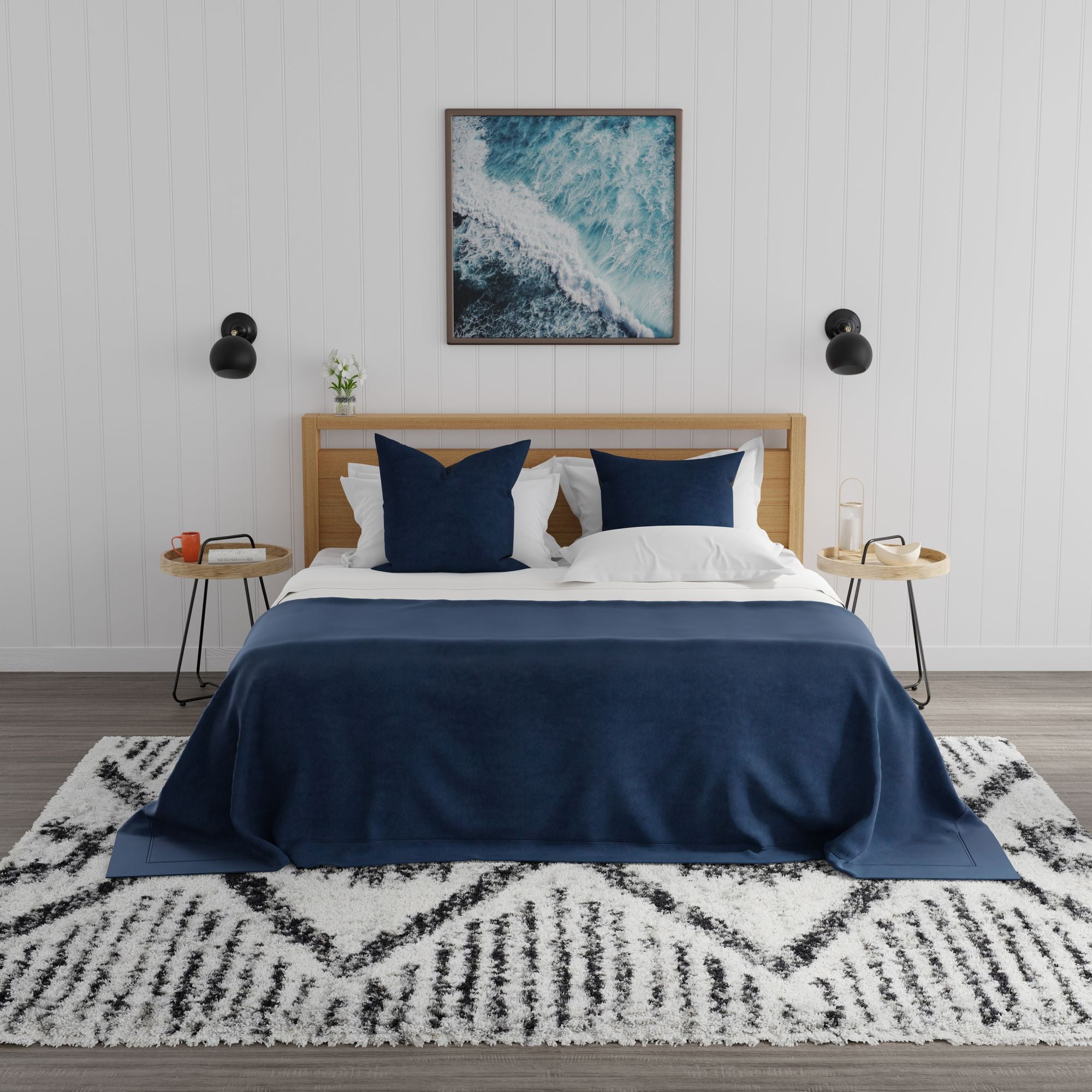 Mason Brooks Indigo Shag CG80B Transitional Geometric 2'6" X 8' Area Rug