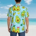 thumbnail image 6 of Xecao Cartoon Avocado print Hawaiian shirt - a stylish short-sleeve button-down for men, perfect for casual beach and tropical outings., 6 of 9