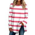 thumbnail image 2 of Womens Shirts Loose Women's Casual Plus Size Long Sleeved Round Printed T-shirt Top Pullover, 2 of 5