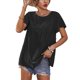 thumbnail image 1 of Blusa de jacquard con mangas con volantes Blusa de jacquard con mangas con volantes y cuello redondo de color liso para mujer Verano Primavera, 1 of 8