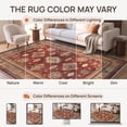 thumbnail image 4 of GENIMO 8'x10' Area Rug for Living Room, Washable Non Slip Soft Persian Rug for Bedroom Dining Room Home Office, Muted Burgundy, 4 of 11