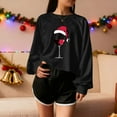 thumbnail image 3 of Turilly Women's Christmas Sweatshirts Short Shoulder Long Sleeve Print Pullover Hoodless Sweatshirt, 3 of 5