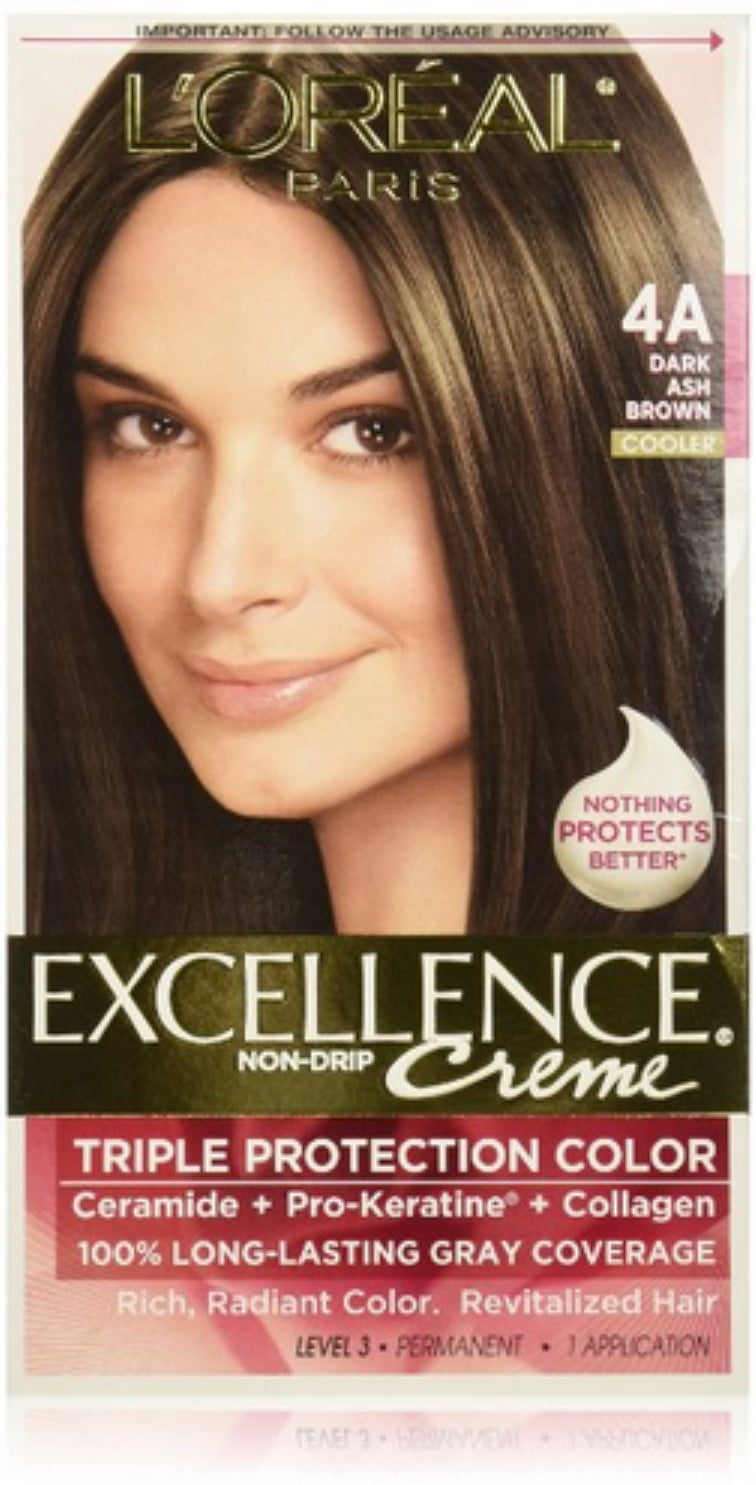L Oreal Paris Excellence Creme Haircolor Dark Ash Brown 4a Cooler 1 Ea Pack Of 6 Walmart Com