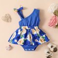 thumbnail image 4 of Gibobby Mameluco niña Infant Babys Girls Floral Dress Newborn Baby Girls One Shoulder Estampado floral Mamelucos Body Lindo(Azul, 0-6 Meses), 4 of 5