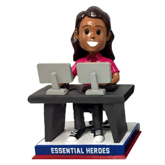 IT Specialist 911 Operator Call Center Essential Heroes Bobblehead Female Dark