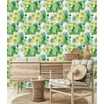 thumbnail image 2 of Yellow and Green Flowers Wallpaper Peel-and-Stick - 25"W x 125"H, 2 of 3