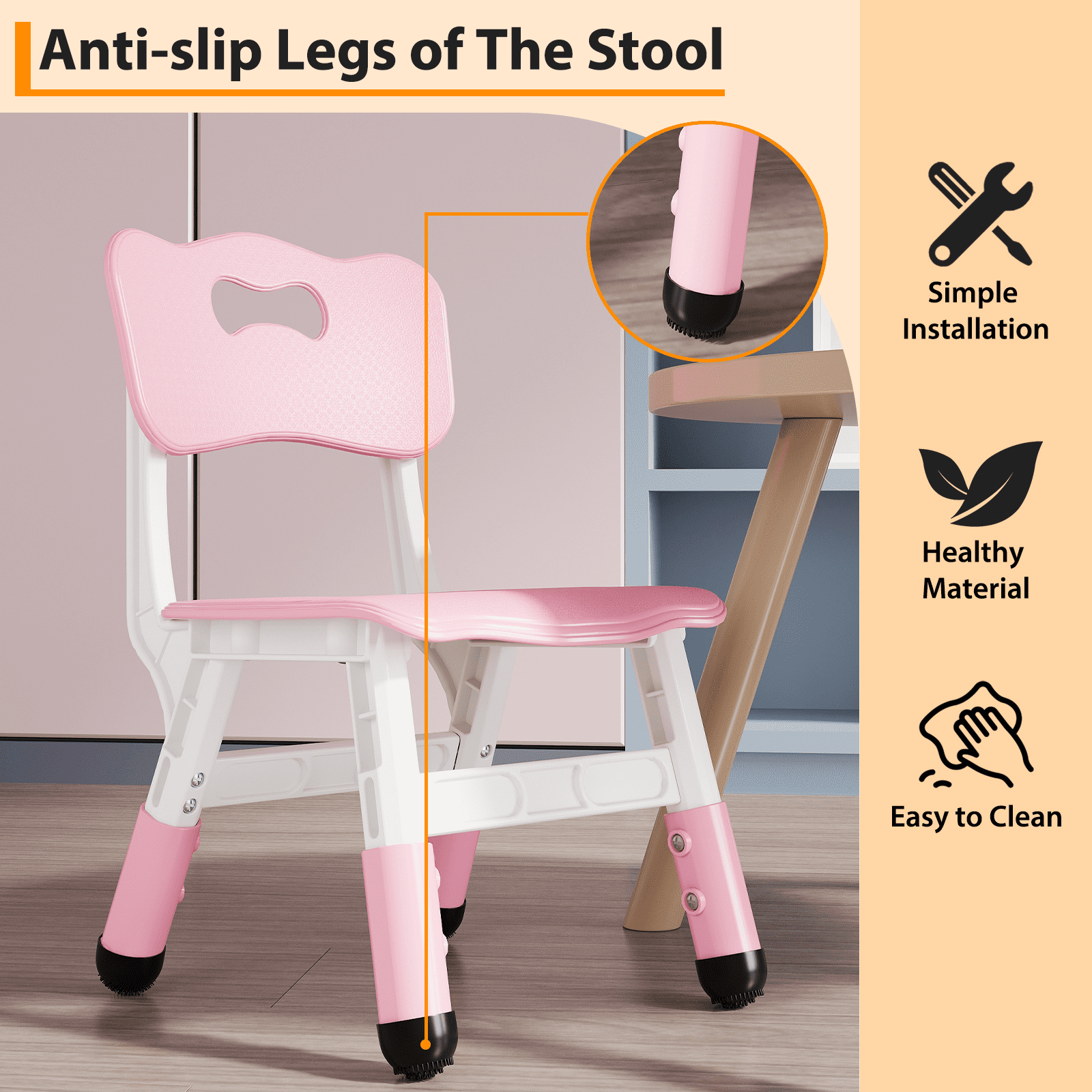 CazToi Height Adjustable Kids Chair Set of 2 Plastic Toddler Hammock Booster Seat