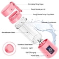 thumbnail image 2 of Licuadora portátil, MIAOKE Licuadora de batidos, mini licuadora personal con seis cuchillas en 3D, taza de exprimidor recargable USB para el hogar, la oficina y el aire última intervensión (rosa), 2 of 5