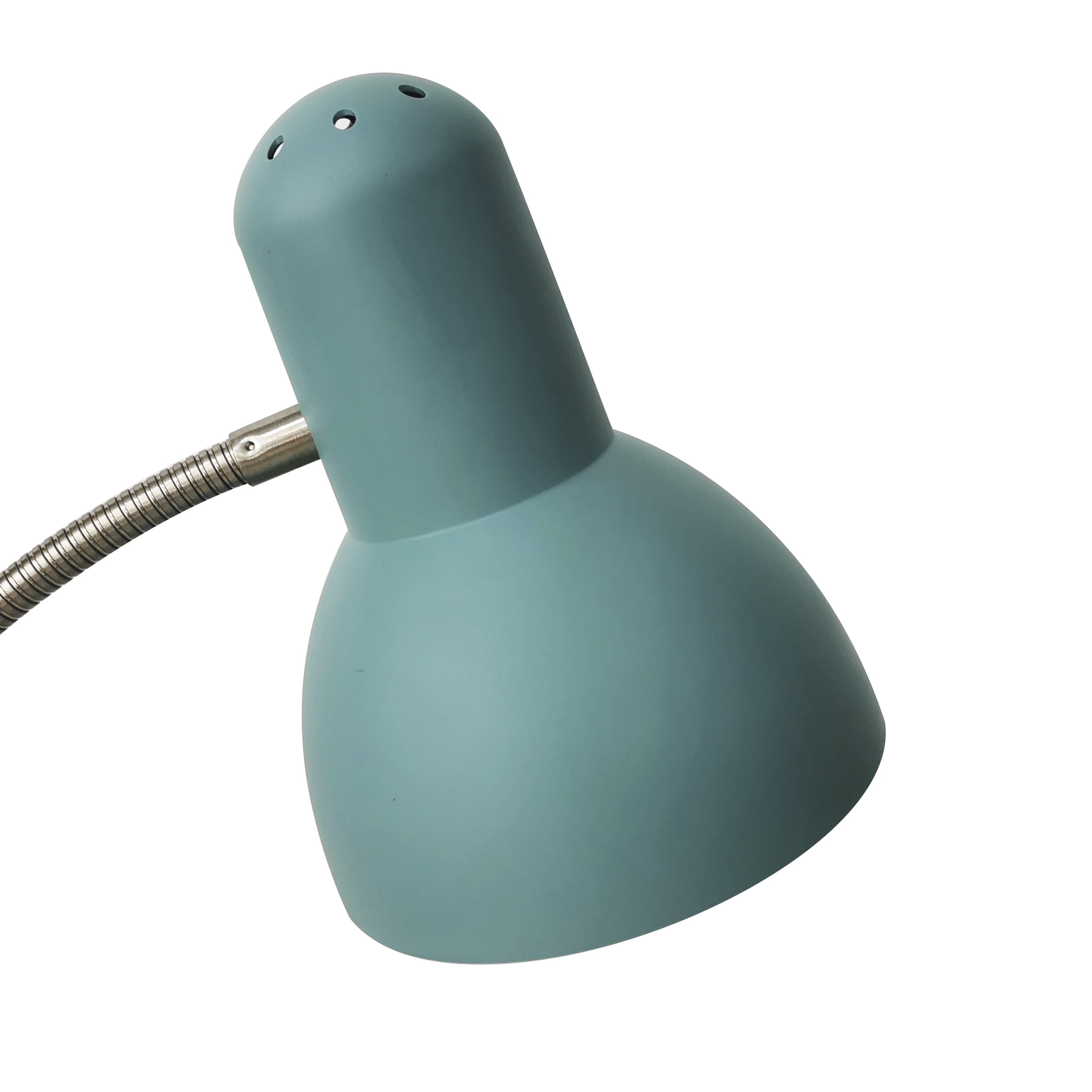 Mainstays LED Gooseneck Desk Lamp with Catch-All Base & AC Outlet, Aqua