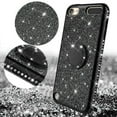thumbnail image 4 of New Apple iPod Touch Case, Touch 7/6/5 Case,Glitter Cute Phone Case Women Girls with Kickstand, Bling Diamond Ring Stand Protective Clear iPod Touch 5th/6th Gen. - Black, 4 of 6