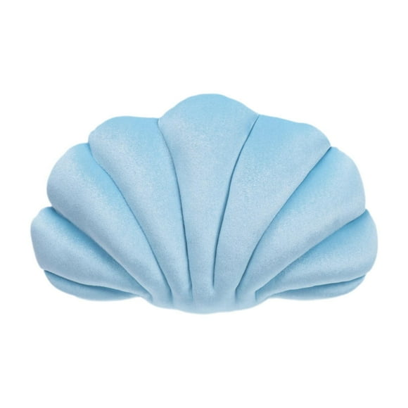Almohada de concha marina rellena hecha a mano para el suelo del hogar, cojín para escritorio, cama PP Azul claro 34x25cm