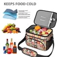 thumbnail image 5 of Lunch Box Pioneer Flower Floral Print Pattern Insulated Lunch Bag for Women Men,Medium Leakproof Lunchbox Cooler Bag Adjustable Strap,10 X 6.7 X 8 Inches, 5 of 6