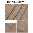 thumbnail image 7 of JYLFC Sweaters for Women Long Sleeve V Neck Brushed Cotton Blouse, Khaki L, 7 of 7