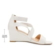 thumbnail image 2 of Sandalia DREAM PAIRS INNIS-1 Blanca con Tira Elástica al Tobillo y Cuña, 2 of 6