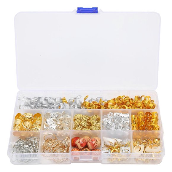 238pcs Hair Jewelry Kit Hair Braid Rings Dreadlock Accessories with Storage Box for Women Men