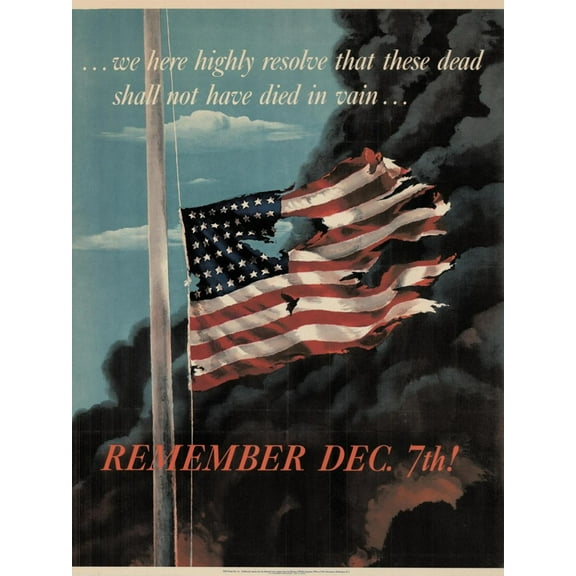 Art.com Center Warshaw Collection, Office of War Information Poster. REMEMBER DEC. 7th! Art Print, 12" x 16"
