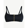 thumbnail image 3 of Time and Tru Women's and Women's Plus Size Compression Zipper Bikini Top, Sizes XS-3X, 3 of 5