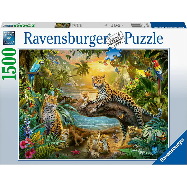 Ravensburger Puzzle 17435 Leopard Family in the Jungle - 1500 Pieces Puzzle  for Adults and Children from 14 Years