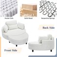 thumbnail image 4 of Aukfa 51" Oversized Accent Chair with Half-moon Storage Ottoman for Living Room, Corduroy, Beige, 4 of 9