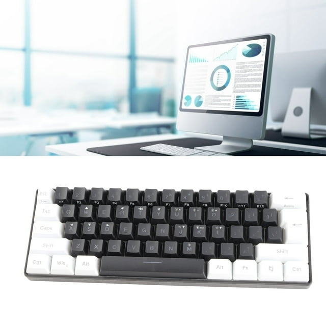 60% Wired Gaming Keyboard, Mechanical Feeling Mini Gaming Keyboard, RGB Backlit 61 Key Ultra Compact Keyboard, Ergonomic Keyboard for Laptop PC Gamer
