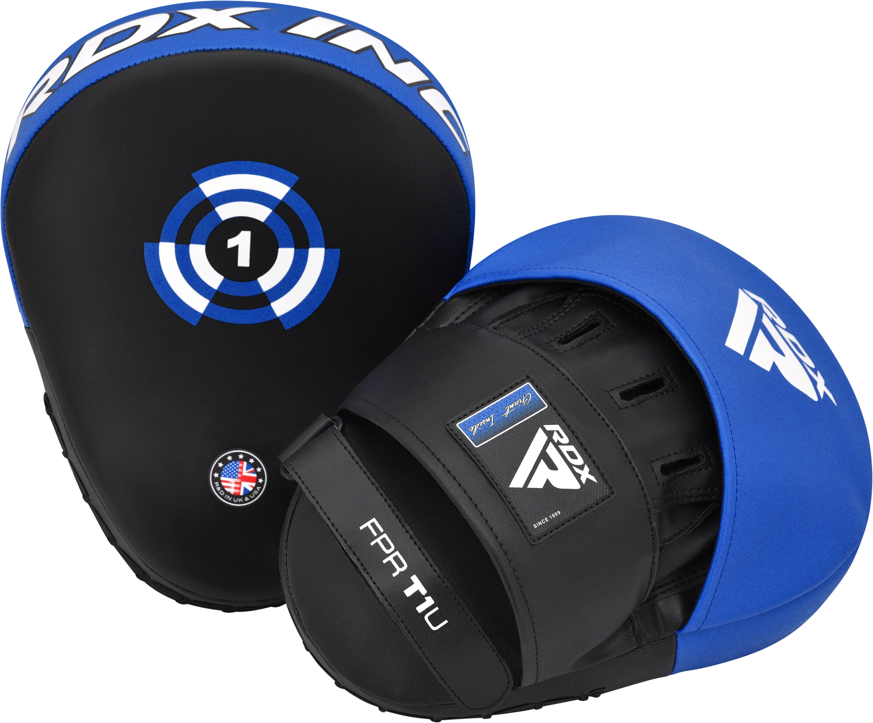 RDX Boxing Gloves and Pads Set, Maya Hide Leather Hook and Jab Curved Focus Mitts Punching Gloves for MMA, Muay Thai, Kickboxing Coaching, Martial Arts, Hand Target Strike Shield