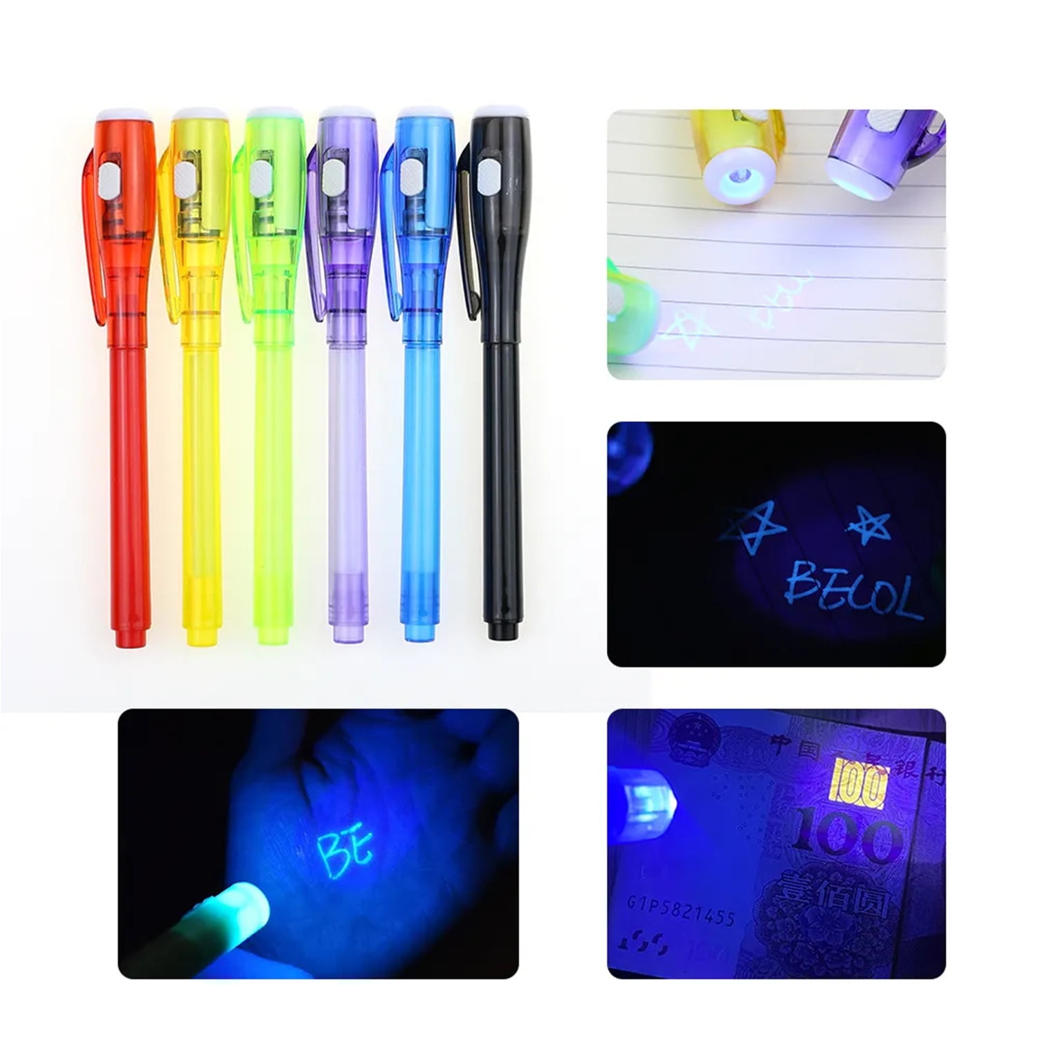 DazSpirit 16Pcs Invisible Ink Pen Set with UV Light, Mini Notepads & gift  Bags, Spy Pens for Kids, Top Secret Message Magic Mark