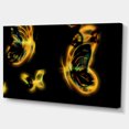 thumbnail image 2 of Yellow Fractal Butterflies on Black - Floral Canvas Art Print, 2 of 3