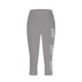 thumbnail image 2 of Pantalones de Ajuste Seco Mujeres Impresas Leggings Recortados Casuales, Pantalones Elásticos Transpirables para el Yoga Y el Uso Diario, 2 of 4
