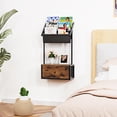 thumbnail image 7 of Floating Nightstand Floating Shelves for Wall 16.5" Black Floating Shelf with Drawer and 3-Tier Bookshelf for Bedroom, Living Room, Kids Room (Black), 7 of 7