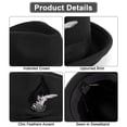 thumbnail image 4 of BadPiggies Elegant Fedora Hats for Men Women Short Brim Roll Up Cowboy Felt Hat with Feathers (Black), 4 of 8
