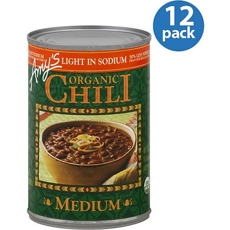 Amy's Light in Sodium Medium Organic Chili, 14.7 oz, (Pack of