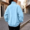 thumbnail image 5 of vdgthytj Sweatshirts for Women Long Sleeve Lapel Collar Quarter Zip Oversized Drop Shoulder Fashion Fall Athleisure Pullover Tops with Pocket(XX-Large,Sky Blue), 5 of 8