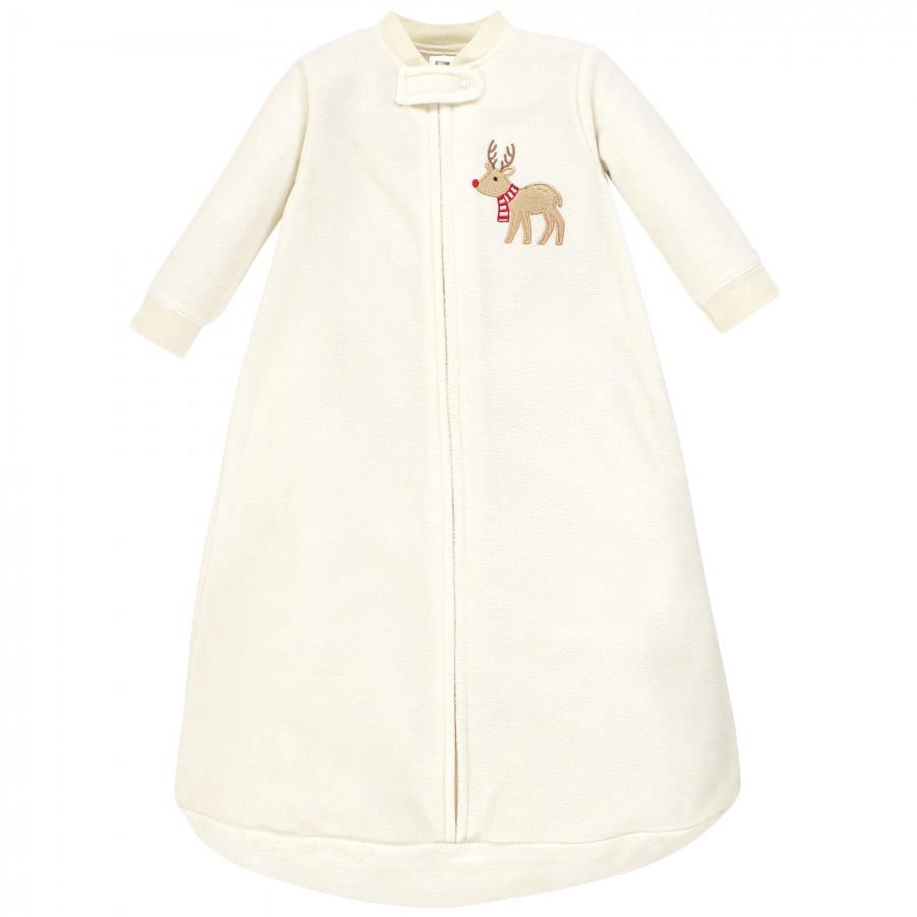 Hudson Baby Infant Long-Sleeve Fleece Sleeping Bag, Reindeer, 0-9 Months