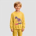 thumbnail image 4 of WXFAZCVU Boys Shirts Crewneck Dinosaur Print Graphic Long Sleeve Tops Fashion Going Out Size 5-6 Years, 4 of 4