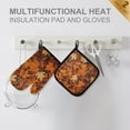 thumbnail image 4 of Yayeee Oven Mitts and Pot Holder Set of 2 Heat Resistant Kitchen Gloves Baking Hot Pad, Fall Pattern, 4 of 5