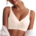 thumbnail image 6 of ATENAR Womens Bras,Wireless Bras for Women,Supportive Bras for Women,Comfort Fit,Soft,Solid,Nylon,Beige,S(US:4), 6 of 9