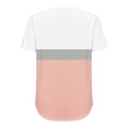 thumbnail image 5 of Sweet Home Farm V Neck T Shirts for Women Shirt Short Sleeve Formal Casual Spring Summer Clothing Flowing Creases Front Short Sleeve Shirts for Women Pink, 5 of 5