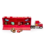 Disney Store Official Mack Hauler Play Set - Light & Sound Mack Carrier with 8 Pullback Die Cast Vehicles - Red, Fillmore, Lightning McQueen, Bobby Swift, Cal Weathers, Sarge, Sheriff & Tow Mater