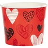 Way to Celebrate! Valentine's Day Red Hearts Paper Tub 64 oz., 1 Ct, Multicolor