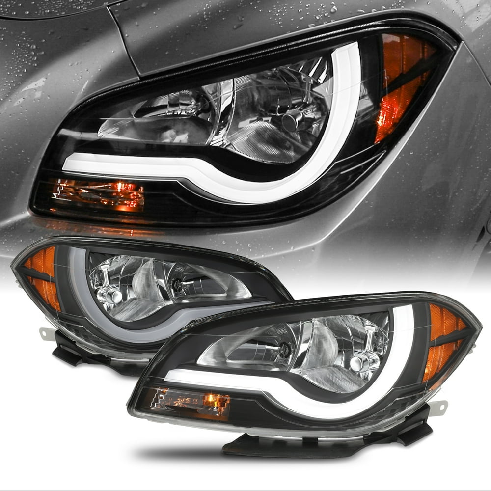 For 20082012 Chevy Malibu LED Light Tube Headlights Head Lamps Black