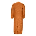 thumbnail image 4 of JGGSPWM Women Plus Size High Low Hem Shawl Round Neck Lace Short Front Long Back Casual Stretchy Knit T-Shirt Blouse See Through Top Orange XL, 4 of 5