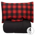 thumbnail image 3 of 5 Piece Buffalo Check Sheet and Comforter set Burgundy Black, 3 of 3