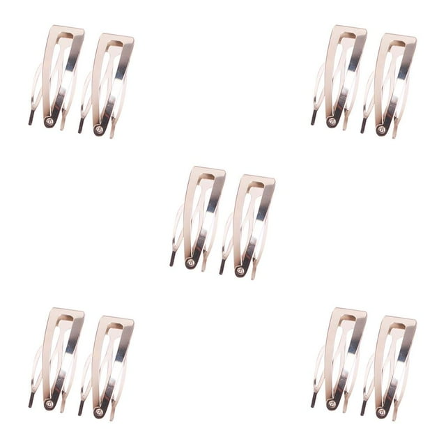 fastboy Hair Ornaments Sturdy Simple Styling Tools Side Clip Snap Fastener Clip Silver 5Set